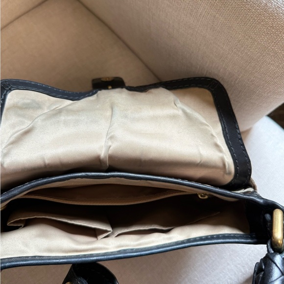 Coach 11411 Vintage Bleeker Black Jacquard Leather Flap Shoulder Bag Purse Y2K - Picture 6 of 7